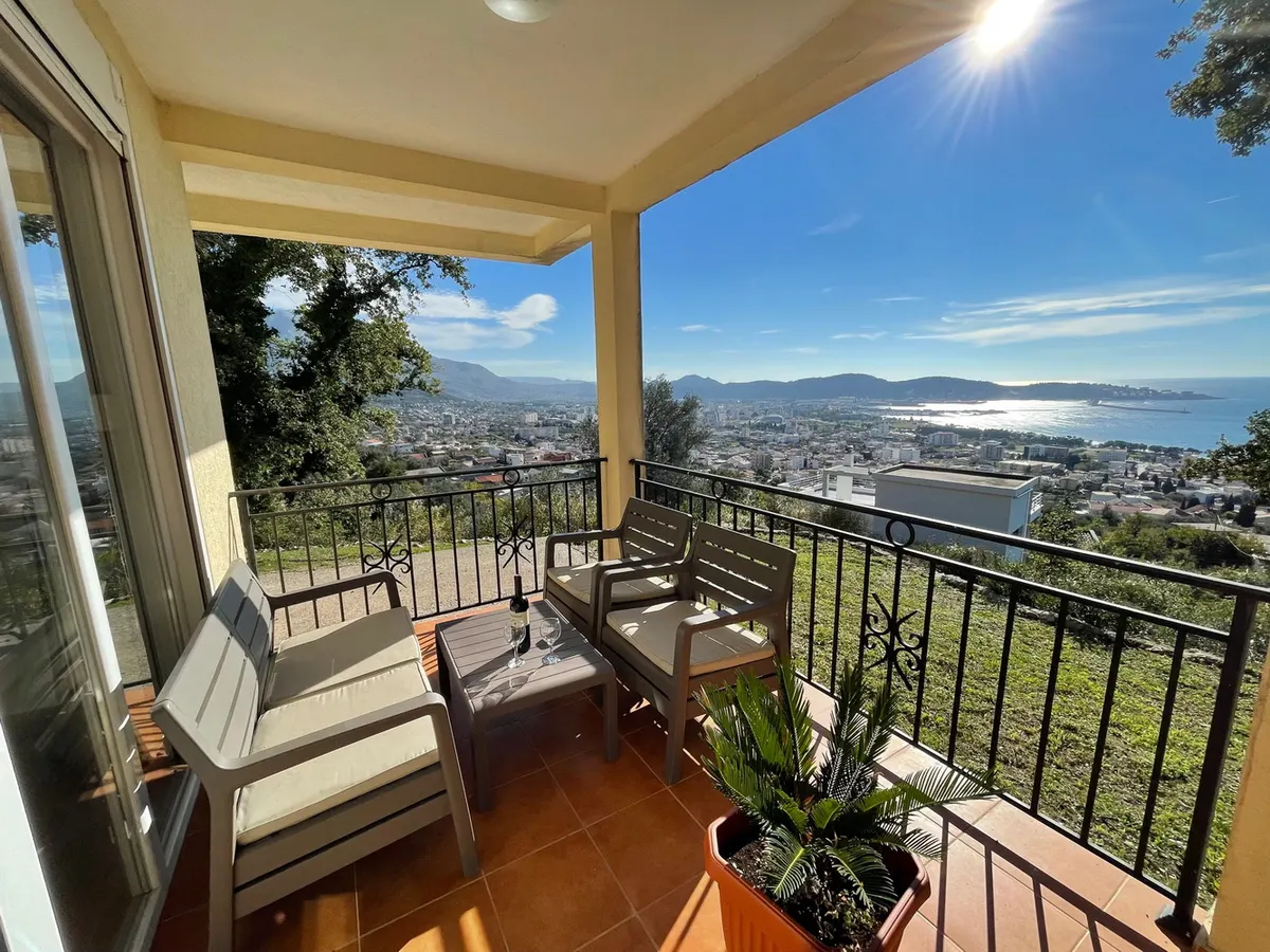 Balcony with a view over the Bay of Bar